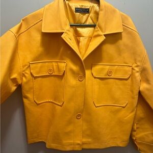 NWOT yellow pleather jacket